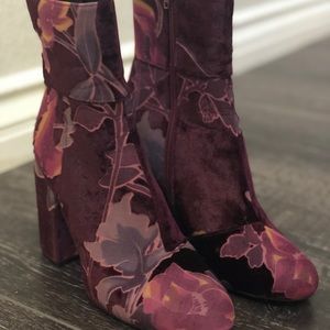 Burgundy Floral Steve Madden Boots